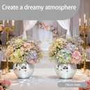 2 Pcs Disco Ball Vases,6" X 6.7" Disco Ball Centerpieces Decor,Silver Mirror Plastic Vase Disco Ball Planter for Wedding,Birthday,Office Table Decorations