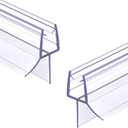 2 Pack Shower Door Bottom Seal 1/4" x 36" Glass Door Seal Strip Suitable for 1/4 Inch Glass Frameless Shower Door Seal Strip Stop Shower Leaks