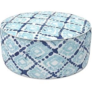 LVTXIII Inflatable Stool Ottoman Footrest with Handle, Decorative Fade-Resistant Foot Stool, Indoor or Outdoor Pouf for Home Garden and Camping Use, 21x21x9, Boho Geometry Blue LVTXIII Inflatable Stool Ottoman Footrest with Handle, Decorative Fade-Resistant Foot Stool, Indoor or Outdoor Pouf for Home Garden and Camping Use, 21x21x9, Boho Geometry Blue