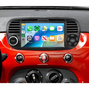 for Fiat 500 2007-2015 [2+64G] Android Car Stereo WiFi Wireless Carplay Wireless Android Auto,7" HD Touch Screen GPS Navigation/Mirror Link/Bluetooth,FM/RDS OBD2 for Fiat 500 Car Radio