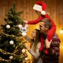 FLYAB 2025 Baby's First Christmas Ornaments Xmas Gifts for Women Pink Resin Rocking Horse Ornament for Christmas Tree Car Birthday Party Decorations Memorial Gifts for Kids Teens Friend