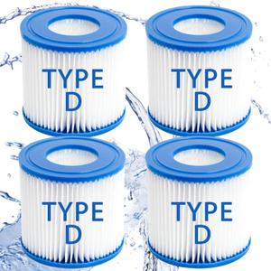 Pool Filter Cartridges Pool Filters, Cartridge for Above Ground Pool Filter, Cartridge Accessory for Use in 300 Gallon Easy Set Pool Filter Pump (4 Pack, Type D)