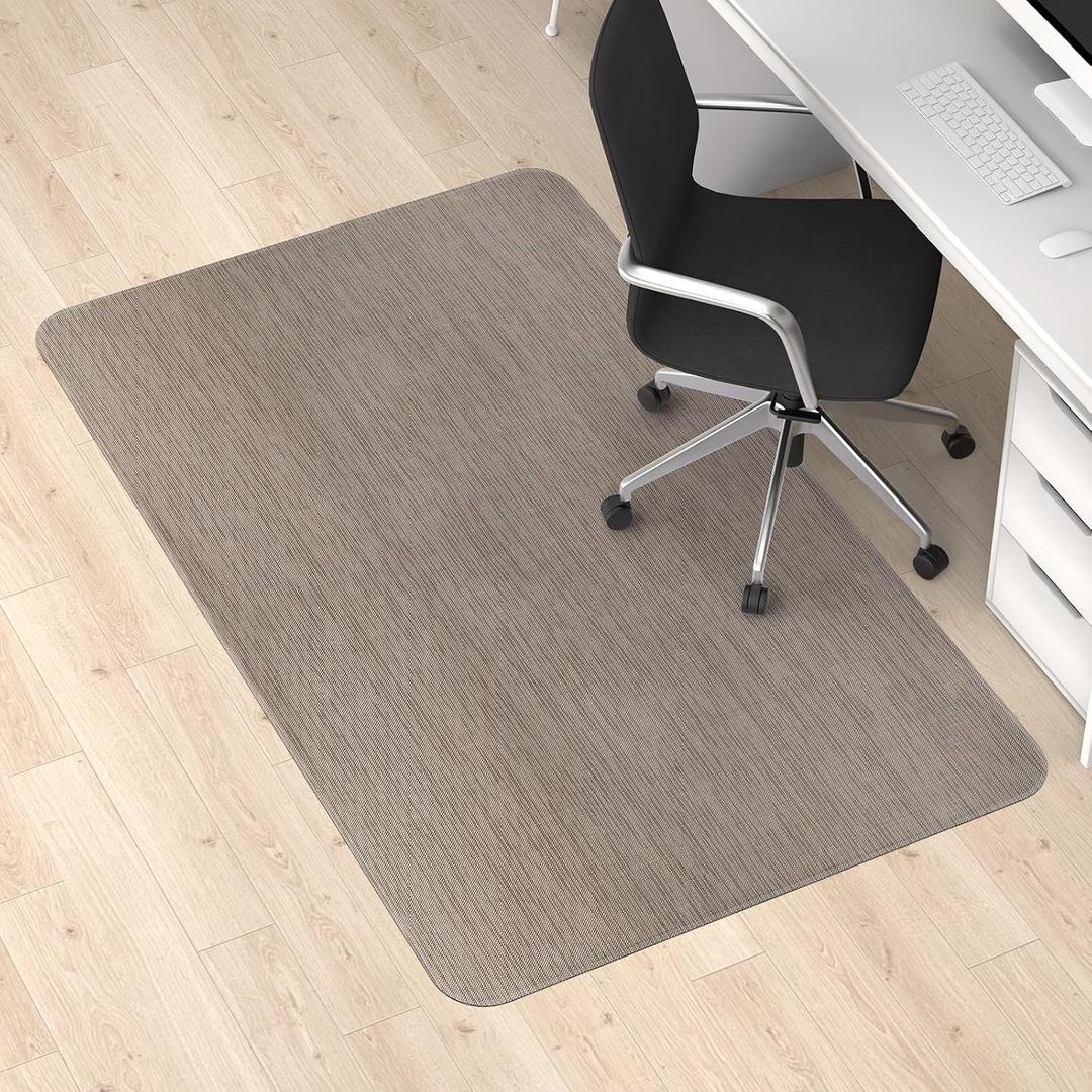 Blvornl Office Chair Mat for Hardwood Floor and Low Pile Carpet, 45"x 53" Desk Chair Mat for Hard Wood, Anti-Slip Hard Floor Protector Rolling Chair Mat, PVC Mat Desk Rug for Home, Dark Brown