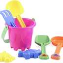 Beach Bucket Toy Set, 2 Bucket, 2 Shovels, 1 Rake, 5 Sand Molds, 2 Psc