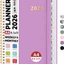 2026 Planner 8.5" x 11", Weekly and Monthly Calendar Planner Book, January 2026 - December 2026, Hardcover Spiral Planner with Monthly Tabs, Notes Pages, Perfect for Women & Men, A4 - Purple