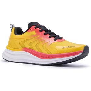 Men's Orthopedic Road Running Shoes: Comfortable Casual Arch Support Plantar Fasciitis Walking Sneakers for Flat Feet, Orthotic Outdoor Gym Work Sports Tennis Shoes for Foot and Heel Pain Relief (11, W3-yellow)