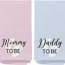 Mom Dad to Be Gifts 1st Time Hand Towels, Gender Reveal Gifts for Parents to Be, Soon to Be Dad Mom Gift Dish Tea Towels for New Parents Hand Towel for Bathroom Kitchen, 16x24 Inch Set of 2