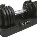 CAP Barbell Adjustable 25lb Dumbbell with Contoured Full Rotating Handle, Chrome Handle