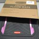 Rubbermaid Car Floor Mat, Heavy Duty All-Weather Car Mats Full Set with Dual-Tone Pink Aluminum Inserts Universal Fit, Anti-Slip Backing, Trim-to-Fit for Most SUV, Sedan
