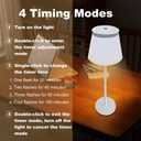 Table Lamp Touch Rechargeable Lamps: 3 Colors Stepless Dimming 5000mAh Rechargeable Battery 4 Timing IP54 Waterproof for Bedside Room (A, 1)