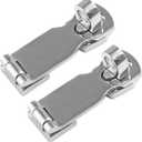 2Pcs Marine Grade 316 Stainless Steel Door Hasps, 3 Inch Heavy Duty Swivel Safety Hasp with Turning Padlock Eye Mount