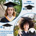 4 x 2 Pack Black Graduation Cap Headband, Pro-Grip Stabilizer Unisex Upgrade Grad Cap Headband Insert for Suitable