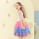 LQSZ Girls Tulle Dresses Princess Flutter Sleeve Tutu Dress for Toddler Girl 3-12 Years (6-7 Years)