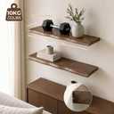 Afuly Walnut Floating Shelves for Wall, Live Edge Wood Wall Shelves