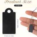 200 Pcs Black Price Tags, Gift Tags with Elastic String 1 x 0.5 Inch Jewelry Price Tag Writable Gift Tag Black Paper Hang Labels for Christmas Gifts Clothes Crafts Display Stocking Stuffers