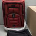 LOVEVOOK Carry On Luggage Airline Approved, Suitcases with Spinner Wheels, Softside Carry-on Luggage with TSA Lock for Women Business Trip, Lightweight Large Capacity Luggage for Travel, Burgundy Red 22 x 9 x 14 inches