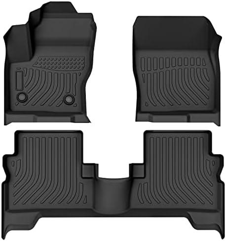 All Weather Rubber Floor Mats Compatible with 2013-2019 Ford Escape & 2013-2018 C-Max, 3Pcs Car Automotive Floor Mats & Cargo Liners Black
