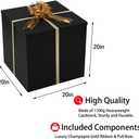 Extra Large Gift Box with Lid 20x20x20 Inches, Black Big Gift Box for Gender Reveal, Giant Gift Boxes with Lids for Presents Packaging for Birthday Surprise, Christmas, Anniversarie, Wedding Party, 1 Count