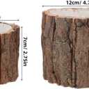 YARNOW Wood Bark Flower Pot, 8 Pcs Tree Stump Planter Pot for Succulents, 2 Sizes, Light Brown Wooden Buckets for Indoor and Outdoor Use
