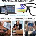 Large Bifocal Reading Glasses Men Oversized Blue Light Blocking Bifocals Readers 1.0 1.25 1.5 1.75 2.0 to 3.5  (Black)