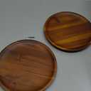 Wooden Acacia Plates of 2, 6Inch Round Wood Plates Acacia Wooden charcuterie boards Serving Tray for Dishes Snack Dessert