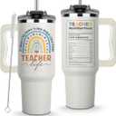 Christmas Gifts For Teachers, Teacher Appreciation Cups 40oz Tumbler - It Takes a Big Heart to Shape Little Minds, Coffee Teachers Tumblers for Women on Graduation, Appreciation Week, Back to School