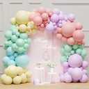 Pastel Balloon Arch Garland Kit - 131Pcs Rainbow Balloon Arch Kit - Birthday Balloons, Macaron Pink Yellow Blue Purple Balloons for First Birthday Baby Shower Wedding Party Decorations