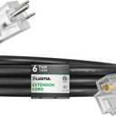 PLUGTUL Outdoor Extension Cord 6FT, 12 Gauge Extension Cord with Lighted End, Heavy Duty,15A 1875W SJTW, ETL Listed, Great for Garden and Home, Black
