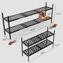Shoe Rack, 45.6" Expandable Shoes Storage Metal Shoe Shelf Stand 2-Tier Stackable Boot Organizer for Closet, Entryway, Garage, Bedroom, Door Entrance, Black