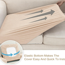 LA MEACK Couch Cushion Covers Seat Cushion Cover Stretch Couch Cover Separate Sectional Sofa Slipcovers Furniture Protector(Natural)  55" x 55'