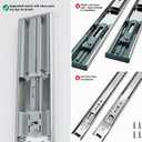 homdiy 5 Pair Soft Close Drawer Slides, 20 Inch 10 Pieces Heavy Duty Side Mount Ball Bearing, 3-Section Full Extension, 100LB Capacity (Silver) for Cabinets