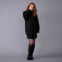 Motherhood Maternity Women's Long Sleeve Turtleneck Pregnancy Sweater Dress (Black, M)
