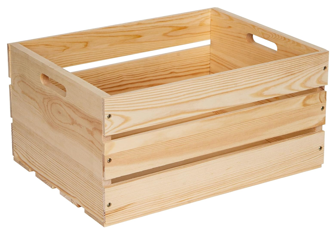 Extra Large Pine Wood Crates For Storage, Vinyl Records Storage Crates,The Storage Crates Are Made Of Pure Natural Solid Wood,Exuding Natural Pine Flavor,Unfinished Wooden Crates For Display . (1)