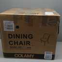 COLAMY Upholstered Dining Chairs Set of 2, Modern PU Leather Dining Room Kitchen Side Chair with Padded Seat and Wood Legs Restaurant/Cafe, Blue