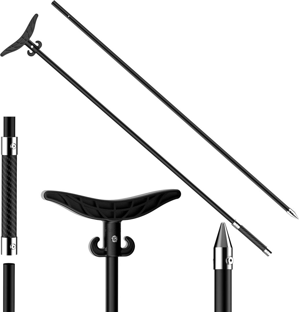 itayak 8.63ft/12.3ft Shallow Water Anchor Pole, Fiberglass Boat Anchor with T-Handle, Pole Anchor with 316 Stainless Tip for Boat, Fishing Kayak (Gloves Included)