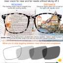 MARE AZZURO Photochromic Bifocal Reading Glasses Women Blue Light Blocking Square Readers Sunglasses 1.00 1.50 2.00 2.50 3.00 3.50 4.0 (Leopard, 4.0)