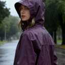 Waterproof Rain Suit for Women, Durable Rain Jacket and Pants 2 Piece Rain Gear Outdoor Reflective Raincoat (XL)