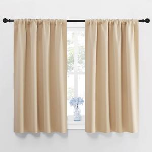 NICETOWN Blackout Room Darkening Curtains - Home Decoration Light & Noise Reducing Thermal Insulated Window Draperies with Rod Pocket Top (Biscotti Beige, Set of 2, 42 inches Wide x 48 inches Long)