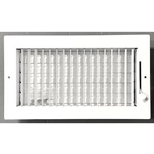 12" x 6" Adjustable Blade Sidewall Ceiling Register Vent Cover Diffuser Heavy Duty Stamped Steel (Listed Size is for Duct Opening or Inside Measurement, Outside Surface 13.8" x 8"))