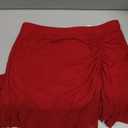 Verdusa Women's Y2K Mini Skirt Ruched Sexy Mesh Ruffle Skirt Bodycon Going Out Small, Dark Red