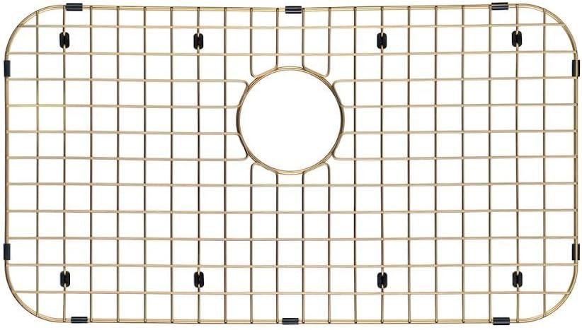 Starstar Sinks Protector Matte Gold 304 Stainless Steel Kitchen Sink Bottom Grid, Rack (26" x 14.375" Hole Top), Medium