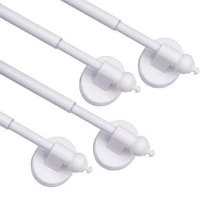 BOOM JOG Magnetic Curtain Rods for Metal Doors，Multi-Use Adjustable Appliance for Windows Iron Steel Places，16-28 Inch，White，4 Pack