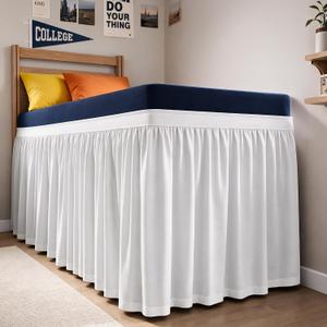 CGK Linens Dorm Room Bed Skirt Full XL - Dorm Room Essentials - 34" White
Extra Long Dust Ruffled College Bedskirt with Split Corners, Easy Fit Elastic Strap, Adjustable, Fade & Wrinkle Free