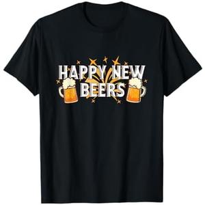 Happy New Beers - New Year NYE Party Funny New Years Eve T-Shirt Large