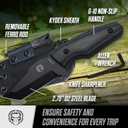 Holtzman's Gorilla Survival Tanto Fixed Blade Neck Knife with Kydex Sheath & Ferro Rod (Black) - Ideal for Outdoor Activities and Everyday Carry