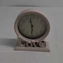 AYRELY 6.5-Inches Table Clock, Vintage Family Non-Ticking Desk Clock, Retro Mantel Clocks for Living Room, Bedroom, Shelf, Fireplace, Farmhouse Dcor (Ivory)