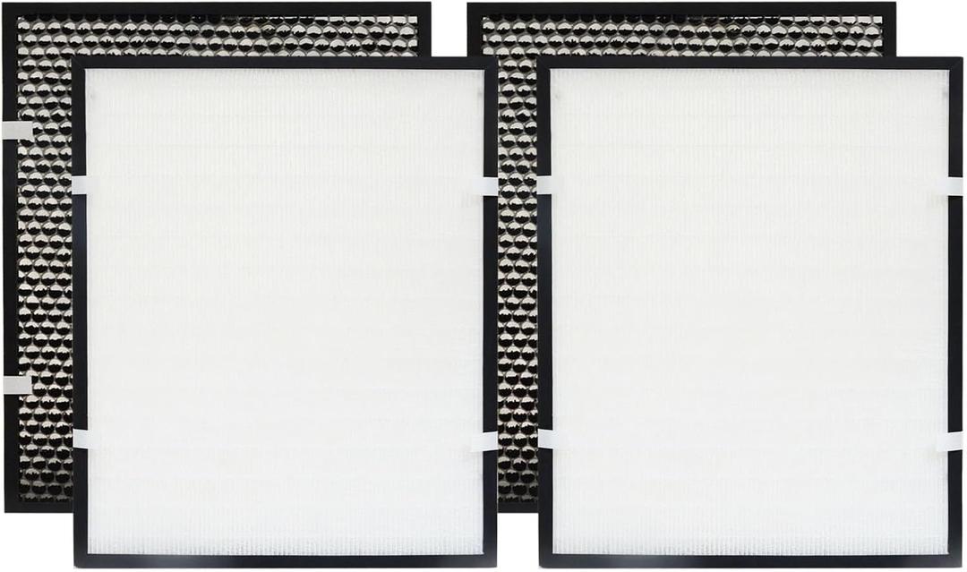 PUREBURG FLT9200 Replacement Filter Set Compatible with GermGuardian AC9200WCA AC9200 Air Purifier Filter H, Pack of 2 H13 Activated Carbon Air Clean Dust VOCs