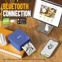 Nelko Sticker Printer, PM230 Print Pod Mini Bluetooth Portabel Sticker Maker with 3 Rolls Paper, Print Pods Mini Printer with Multiple Templates for Phone & Tablet, Blue