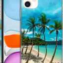 Back Case for iPhone 11, iPhone 11 Case with Stylish Tropical Beach Palm Tree Design Printed Cute, Sleek Durable Hardshell Protective Designer Phone Case/Cover for iPhone 11 White