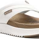 ONCAI Women's Orthotic Cushion Flip Flops Recovery Walking Sandals for Women with Arch Support Summer Comfortable Slip On Flip Flops for Womans Size 6-12 (7, Beige/White)